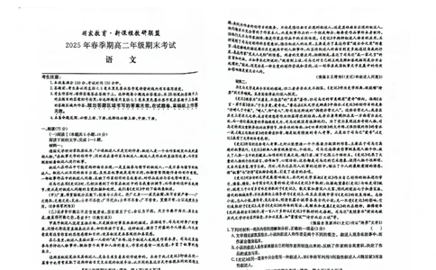 语文试卷（羽宸联考）_2025年7月_250706广西羽宸教育&middot;新课程教研联盟暨梧州市2025年春季期高二年级7月期末考试（全科）_梧州市2025年春季期高二年级7月期末考试语文