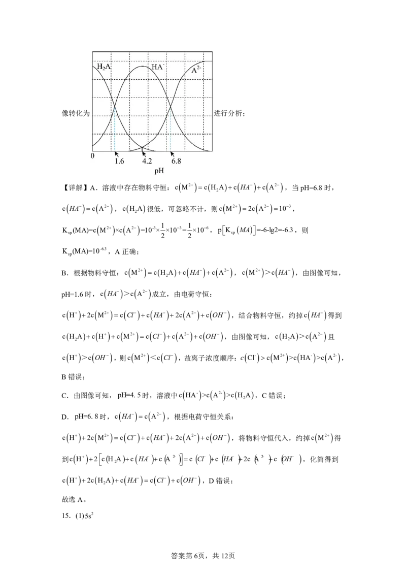 安徽2025年高考安徽卷化学高考真题文档版_1.高考2025全国各省真题+答案_00.2025各省市高考真题及答案（按省份分类）_10、安徽卷（9科全）_5.化学