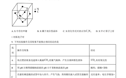 2025年重庆高考真题化学试题_1.高考2025全国各省真题+答案_00.2025各省市高考真题及答案（按省份分类）_19.重庆卷（9科全）_化学