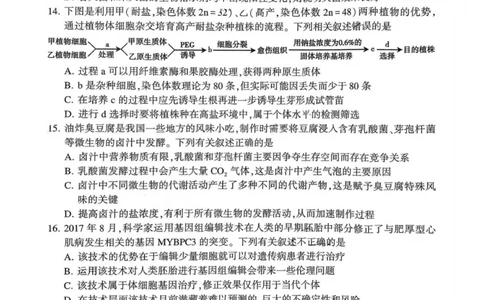 生物试卷_2025年7月_250714河南省许昌市XCS2024-2025学年第二学期高二期末教学质量检测（全科）_河南省许昌市XCS2024-2025学年第二学期高二期末教学质量检测生物