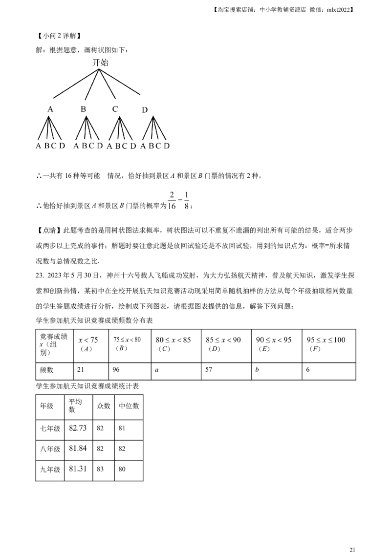 精品解析：2023年江苏省无锡市中考数学真题（解析版）_中考真题_2.数学中考真题2015-2024年_2023中考数学真题7.20_精品解析：2023年江苏省无锡市中考数学真题_