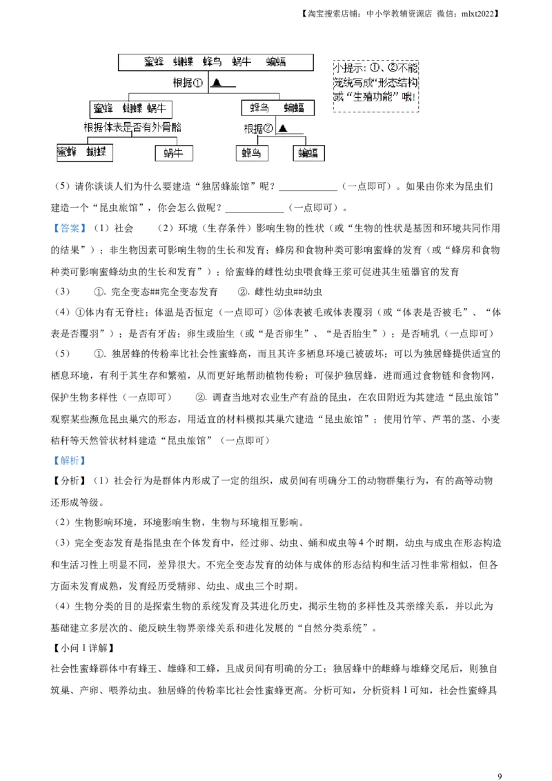 精品解析：2023年山西省阳泉市中考生物真题（解析版）_中考真题_8.生物中考真题2015-2024年_2023年全国中考生物7.20_精品解析：2023年山西省阳泉市中考生物真题