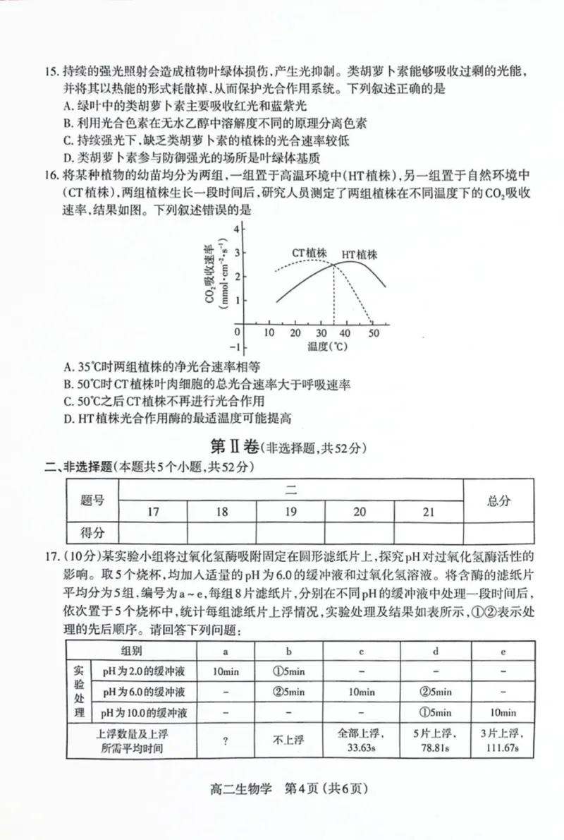 高二生物试题_2025年7月_250702山西省太原市2024-2025学年高二下学期期末（全科）_太原市2024-2025学年高二下学期期末生物