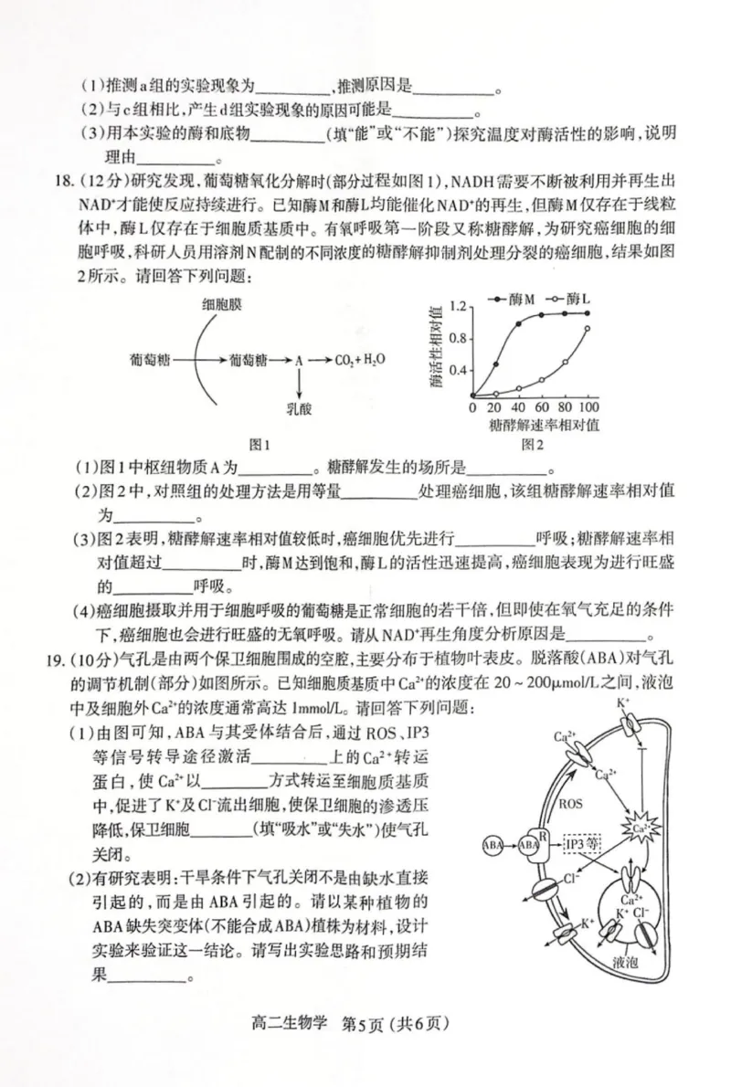 高二生物试题_2025年7月_250702山西省太原市2024-2025学年高二下学期期末（全科）_太原市2024-2025学年高二下学期期末生物