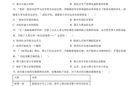 精品解析：2023年内蒙古自治区赤峰市中考历史试题（原卷版）_中考真题_6.历史中考真题2015-2024年_2023中考历史真题7.20_精品解析：2023年内蒙古自治区赤峰市中考历史试题