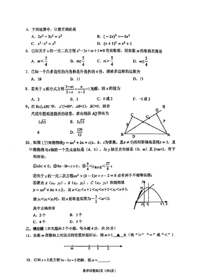2025遂宁中考数学真题试卷_2025全国各地《中考真题试卷及答案》_2025遂宁中考真题及答案