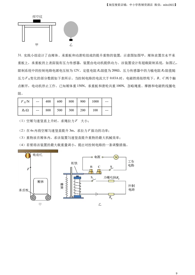 精品解析：2023年福建省中考物理试题（原卷版）_中考真题_4.物理中考真题2015-2024年_2023中考物理真题7.20_精品解析：2023年福建省中考物理试题
