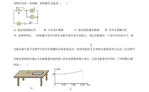 精品解析：2023年福建省中考物理试题（原卷版）_中考真题_4.物理中考真题2015-2024年_2023中考物理真题7.20_精品解析：2023年福建省中考物理试题