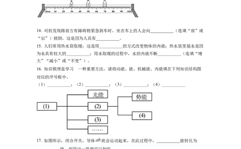 精品解析：2022年江苏省连云港市中考物理真题（原卷版）_中考真题_4.物理中考真题2015-2024年_2022中考物理真题128份14