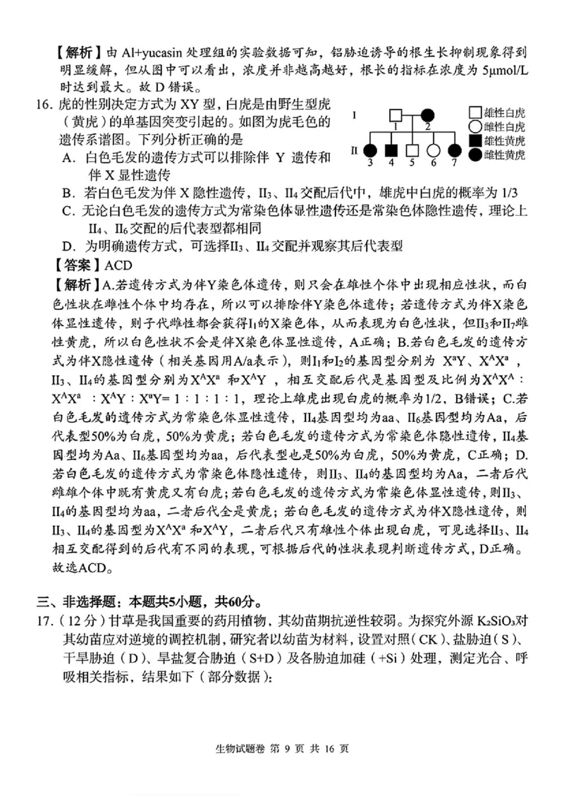 生物_2025年12月_251201湖南省A佳联考2025-2026学年高三上学期11月期中考试（全科）_湖南省A佳联考2025-2026学年高三上学期11月期中考试生物试题（含答案）