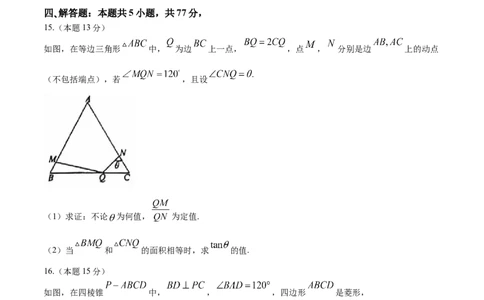 福建省福建师范大学附属中学2024-2025学年高三上学期1月期末数学+答案_2025年2月_250201福建省福州市福建师范大学附属中学2025届高三上学期期末考试试题