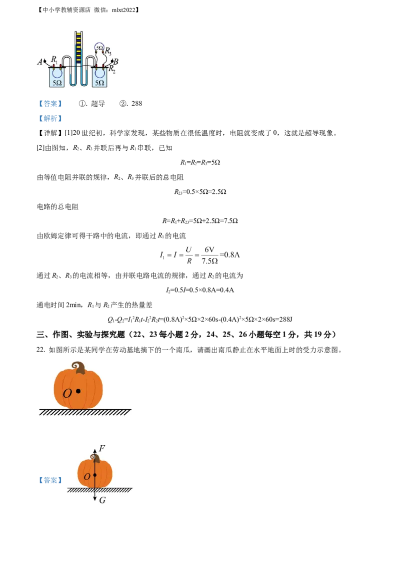 精品解析：2022年广西玉林市中考物理试题（解析版）_中考真题_4.物理中考真题2015-2024年_2022中考物理真题128份14