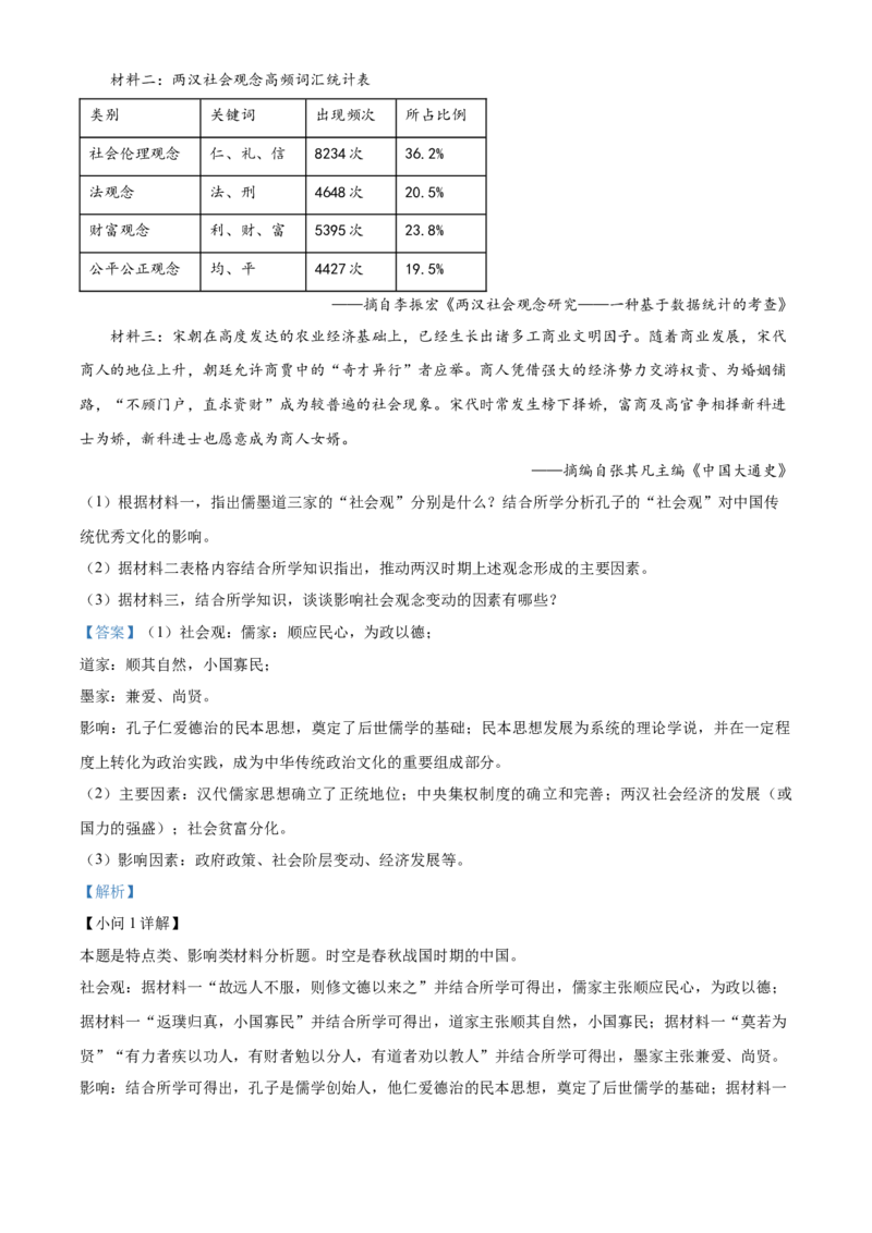 精品解析：广东省潮州市2023-2024学年高三上学期期末教学质量检测历史试卷（解析版）_2024届广东省潮州市高三上学期期末考试_广东省潮州市2024届高三上学期期末考试历史