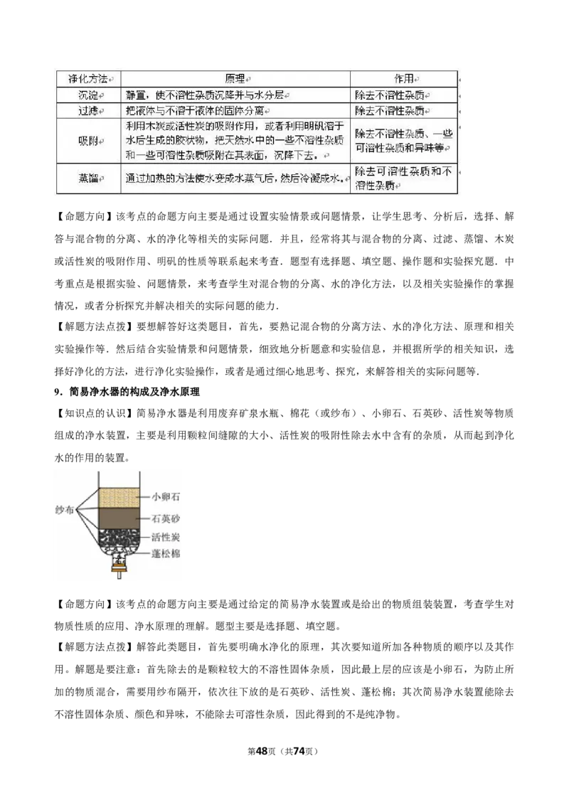 2026年中考化学常考考点专题之水资源_162026年中考七科常考考点专题资料_005中考化学常考考点专题