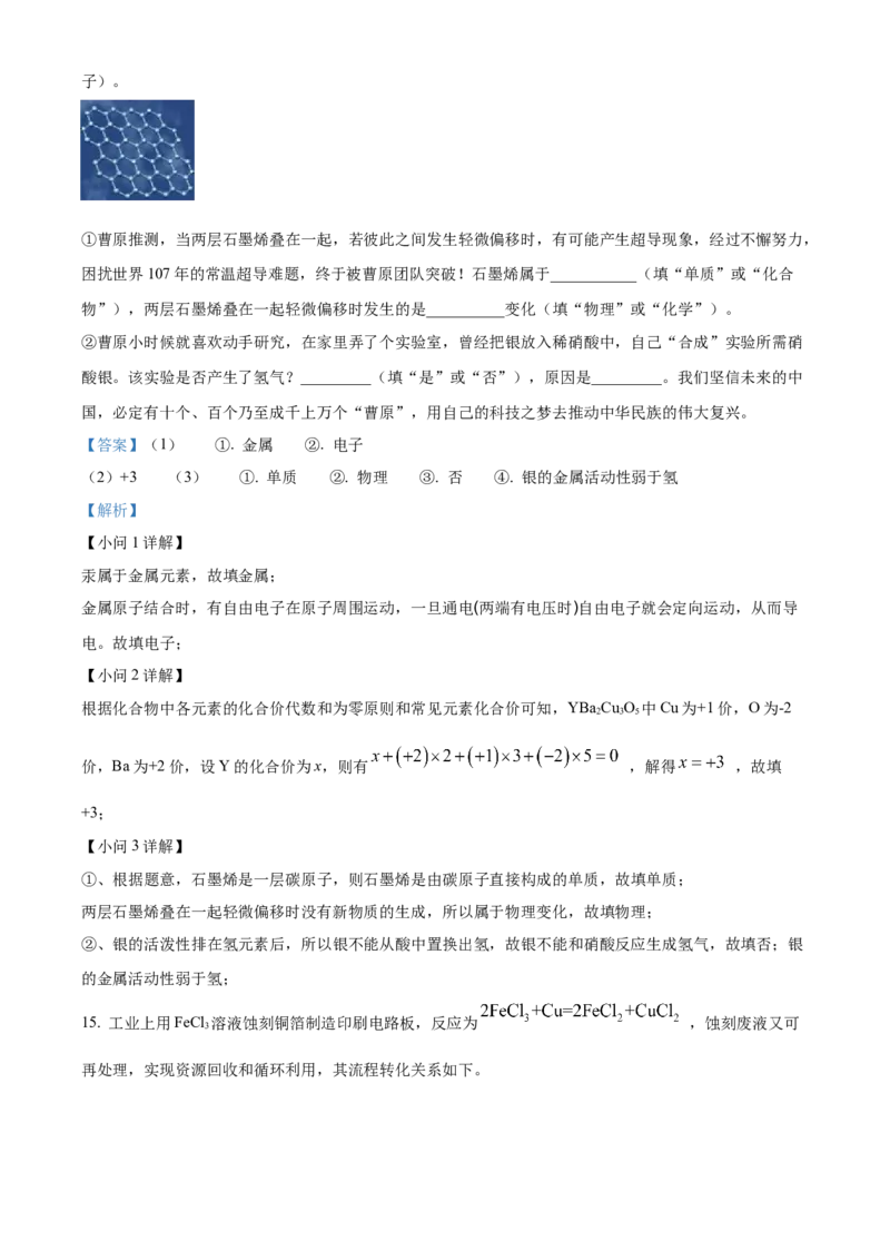 精品解析：2022年四川省泸州市中考化学真题（解析版）_中考真题_5.化学中考真题2015-2024年_地区卷_四川省_四川泸州化学12-22
