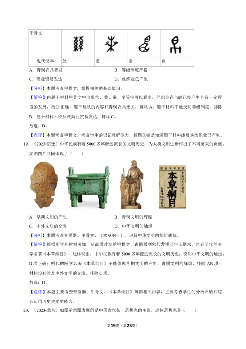 2026年中考历史常考考点专题之夏商周时期_162026年中考七科常考考点专题资料_006中考历史常考考点专题