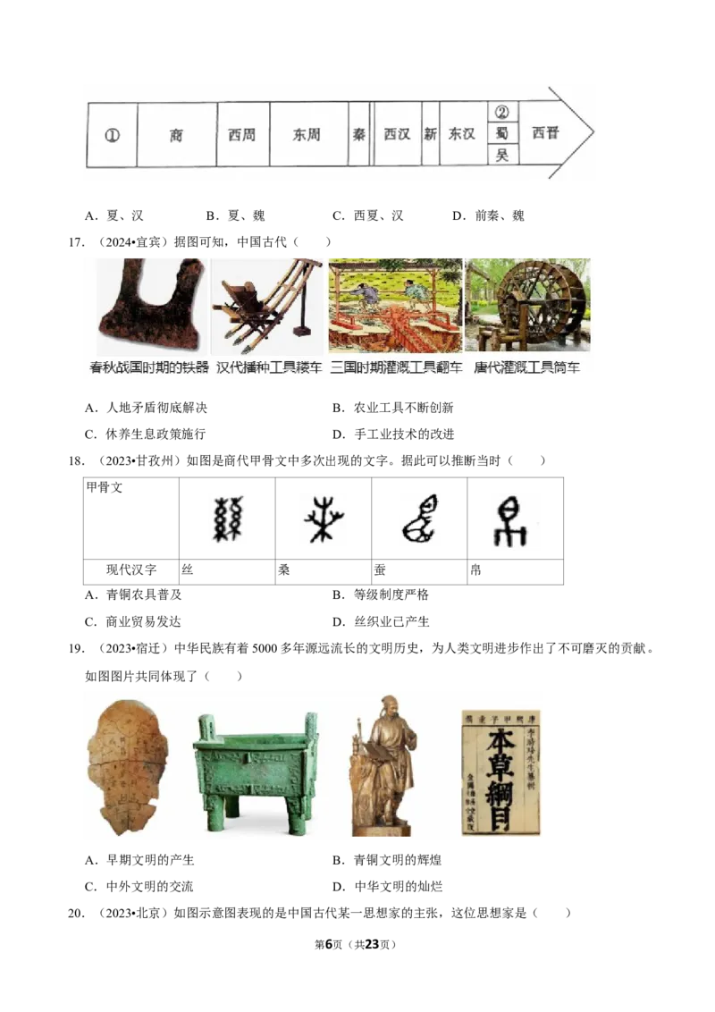 2026年中考历史常考考点专题之夏商周时期_162026年中考七科常考考点专题资料_006中考历史常考考点专题