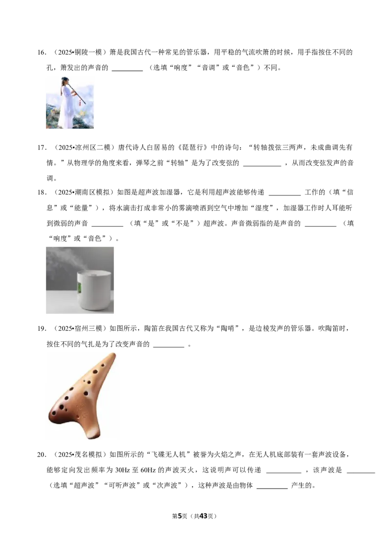 2026年中考物理常考考点专题之声现象_162026年中考七科常考考点专题资料_004中考物理常考考点专题