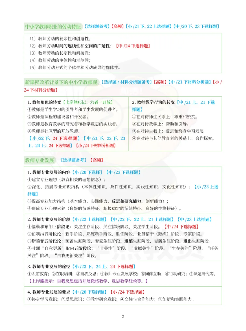 考前5页纸-中小学综合素质_4-教培资料-26年最新资料-同步更新_初中高中教资_2025上中学教资笔试_062025上教资笔试考前冲刺汇总_00、考前押题卷❤_06上岸熊中学押题（完结）