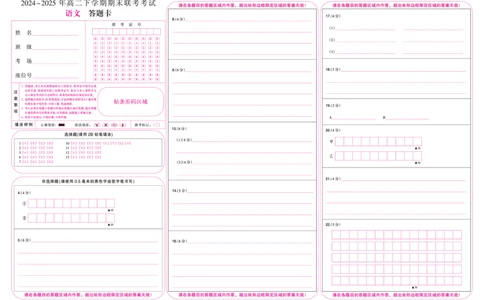 金科&middot;新未来7月3-4日高二联考-语文_2025年7月_250707河南省金科&middot;新未来2024-2025学年高二下学期期末联考考试（全科）_金科&middot;新未来7月3-4日高二联考答题卡