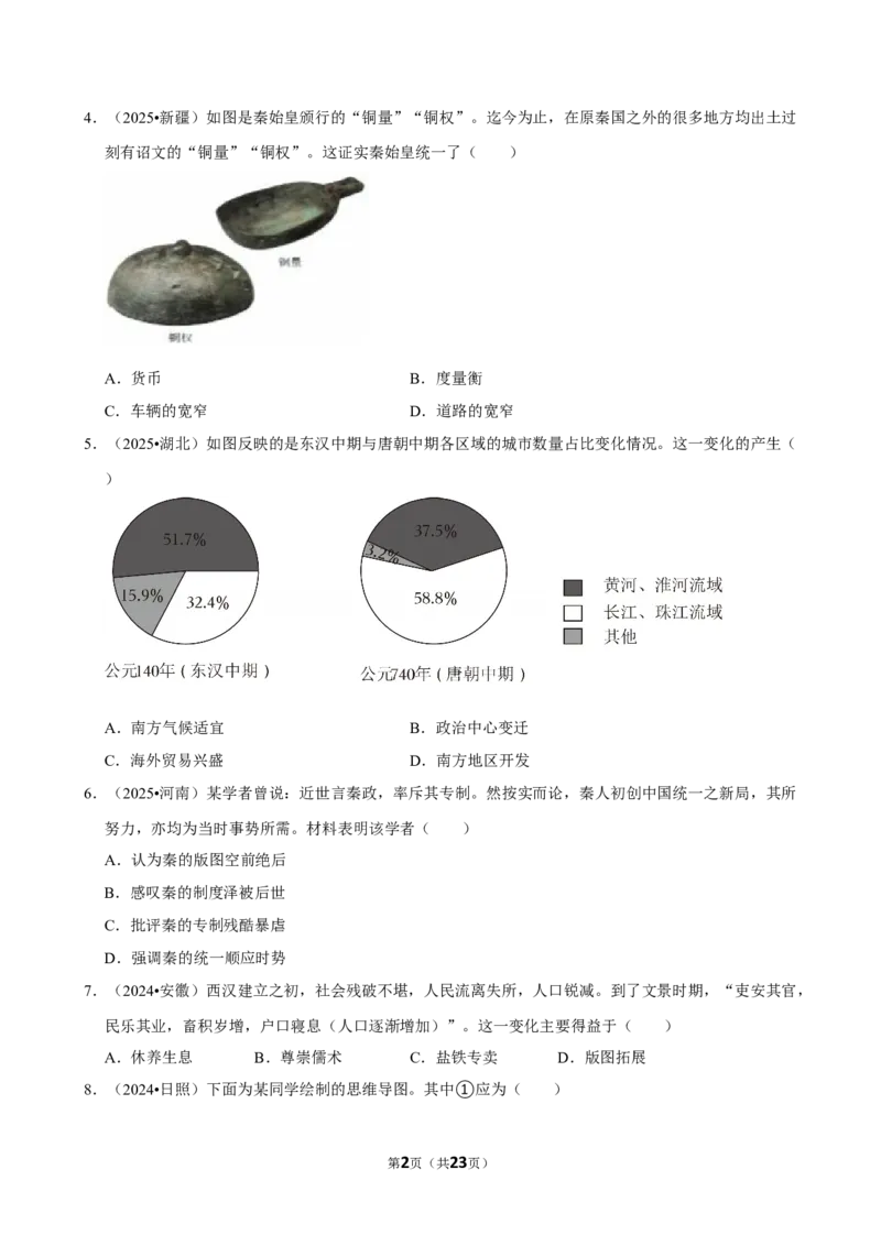2026年中考历史常考考点专题之秦汉时期_162026年中考七科常考考点专题资料_006中考历史常考考点专题