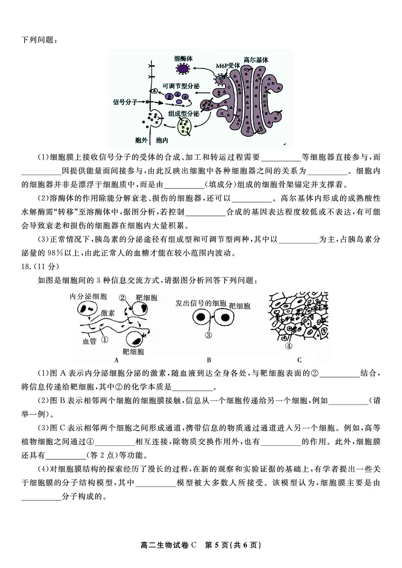生物试题C&middot;2025年7月高二期末联考_2025年7月_250705安徽省金榜教育2024-2025学年高二下学期期末考试（全科）