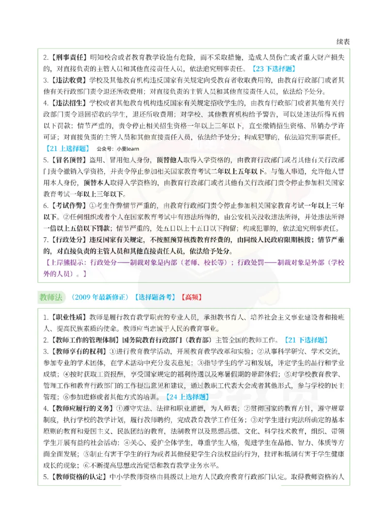 考前页纸幼儿园综合素质_4-教培资料-26年最新资料-同步更新_初中高中教资_2025上中学教资笔试_062025上教资笔试考前冲刺汇总_19、25上教资考前5页纸上岸熊_幼儿园