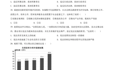 精品解析：2022年福建省中考道德与法治真题（原卷版）_中考真题_7.政治中考真题2015-2024年_2022政治真题102份18