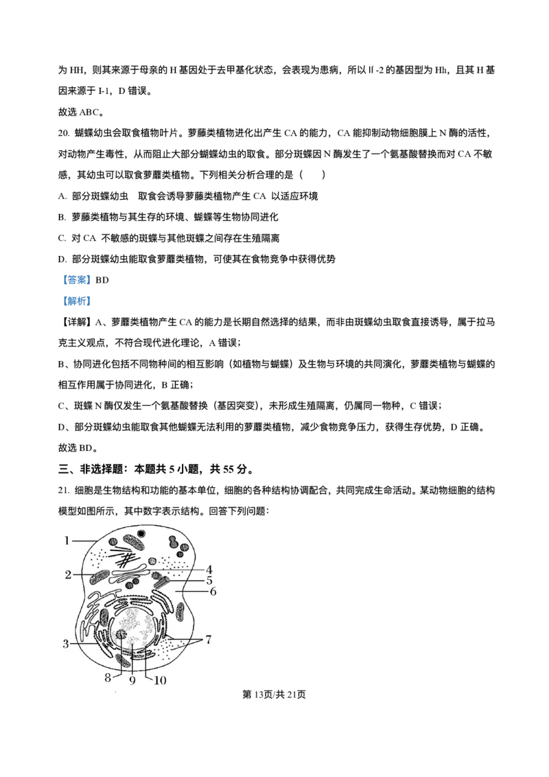 辽宁省县域重点高中2025-2026学年高三上学期期中生物试卷（含答案）_251105辽宁省县域重点高中2025-2026学年高三上学期期中（金太阳103C）