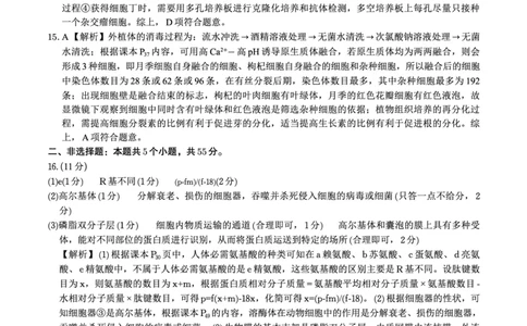 生物答案B&middot;2025年7月高二期末联考_2025年7月_250705安徽省金榜教育2024-2025学年高二下学期期末考试（全科）_答案PDF