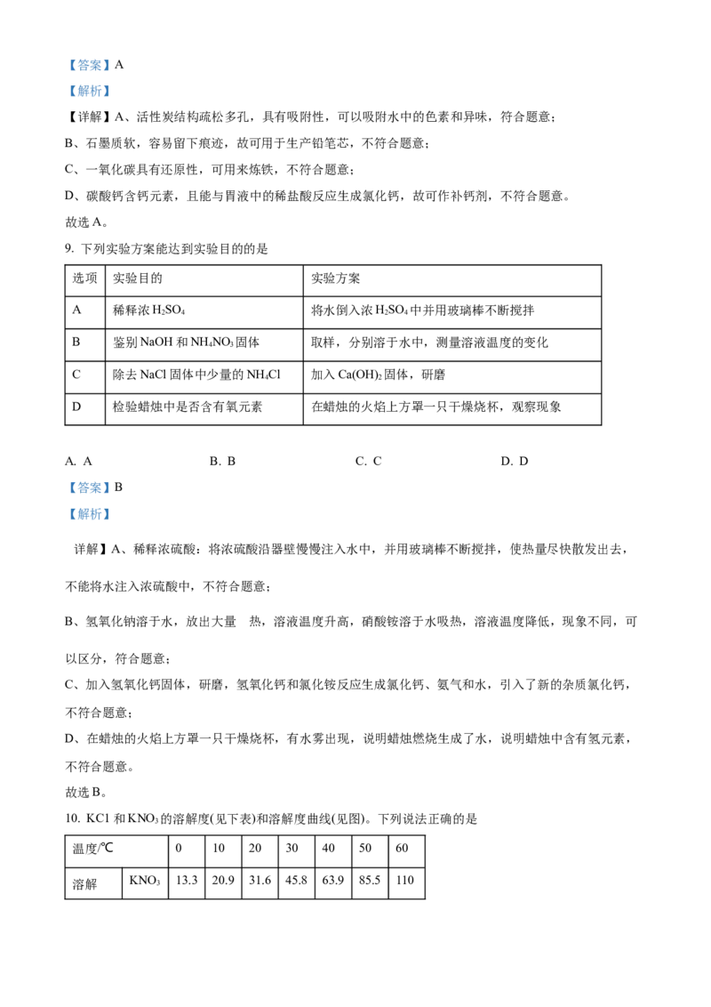 精品解析：2022年江苏省连云港市中考化学真题（解析版）_中考真题_5.化学中考真题2015-2024年_2022年中考化学真题（127份）14