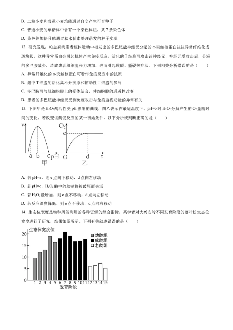 精品解析：广东省深圳市罗湖区2023-2024学年高三1月期末生物试题（原卷版）_2024届广东省深圳市罗湖区高三上学期期末质量监测_广东省深圳市罗湖区2024届高三上学期期末质量监测生物