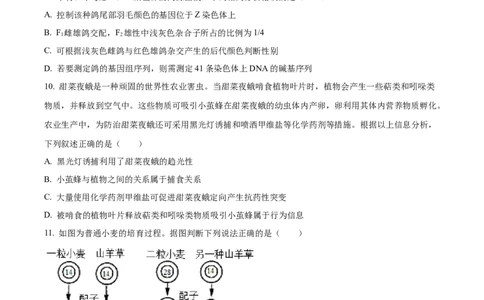 精品解析：广东省深圳市罗湖区2023-2024学年高三1月期末生物试题（原卷版）_2024届广东省深圳市罗湖区高三上学期期末质量监测_广东省深圳市罗湖区2024届高三上学期期末质量监测生物