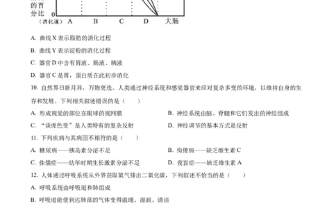 精品解析：2023年黑龙江省齐齐哈尔中考生物真题（原卷版）_中考真题_8.生物中考真题2015-2024年_2023年全国中考生物7.20_精品解析：2023年黑龙江省齐齐哈尔中考生物真题
