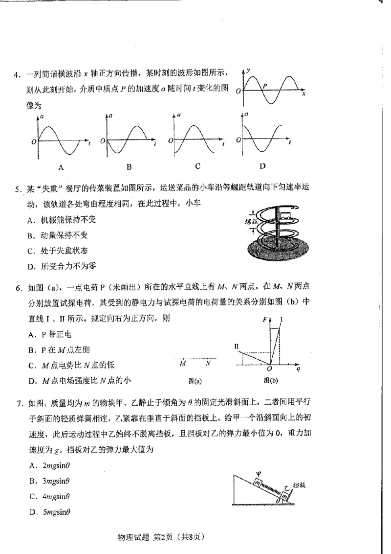 吉林省九省联考物理无答案_九省联考更新中_黑龙江吉林（物化生政史地）_九省联考物理（黑龙江吉林)（含答案）
