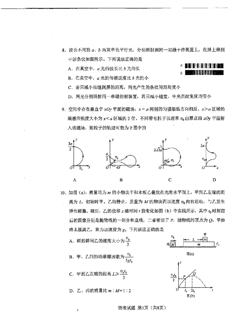 吉林省九省联考物理无答案_九省联考更新中_黑龙江吉林（物化生政史地）_九省联考物理（黑龙江吉林)（含答案）