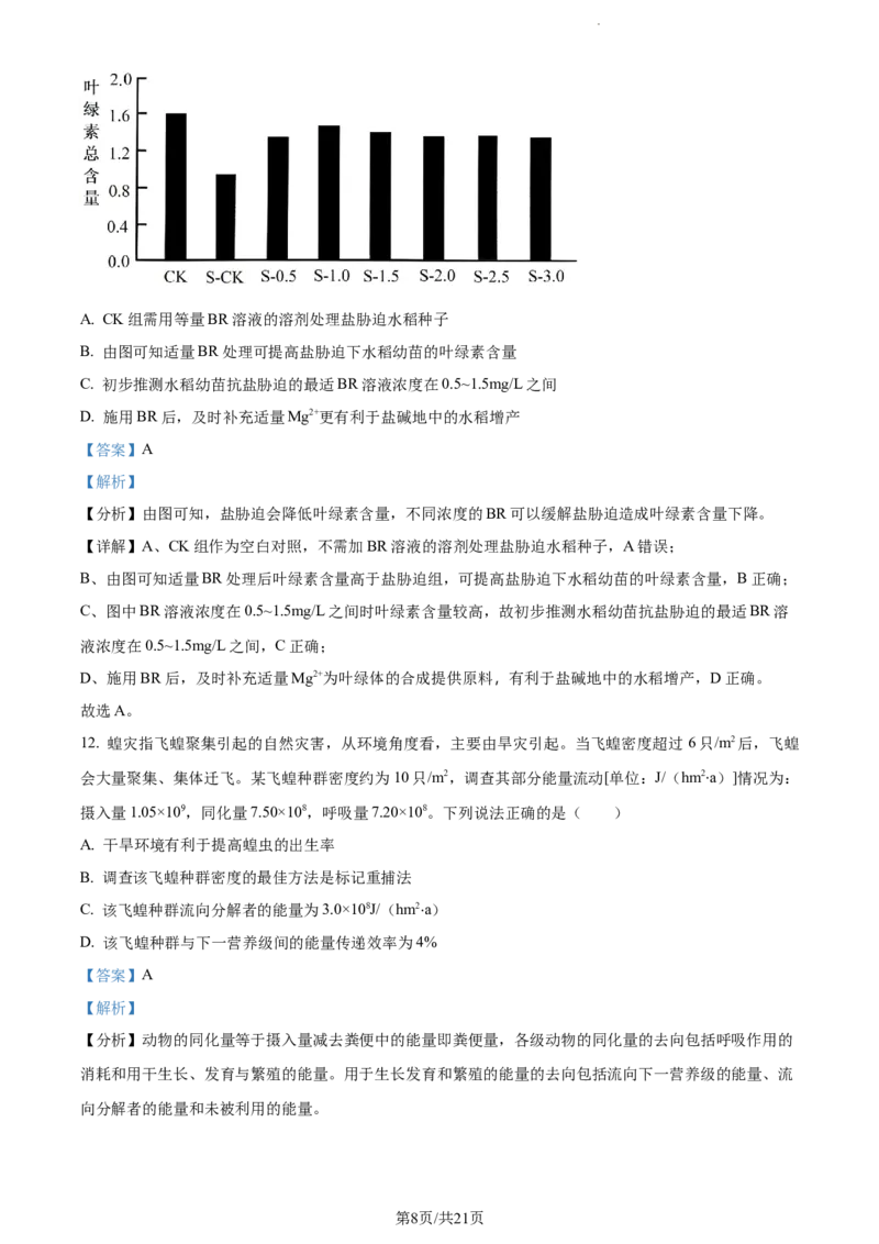 精品解析：山东省济宁市2023-2024学年高三1月期末生物试题（解析版）_2024年1月_01每日更新_31号_2024届山东省济宁市高三上学期1月期末_山东省济宁市2024届高三1月期末生物