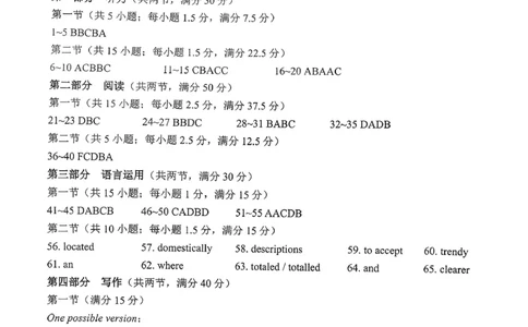 英语答案_2025年12月_251210东北&ldquo;三省一区&rdquo;点石联考2025-2026学年高三上学期12月月考（全科）_2025年点石联考东北&ldquo;三省一区&rdquo;高三年级12月份联合考试英语试题（含答案）
