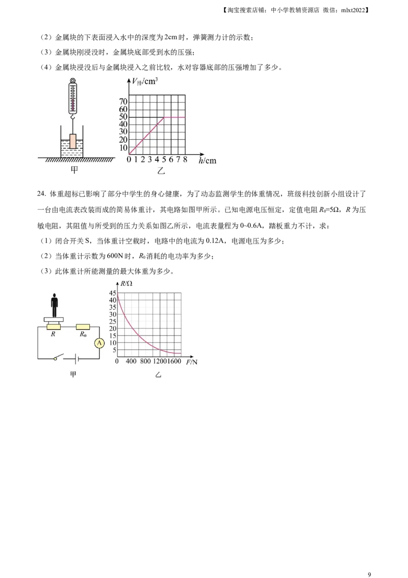 精品解析：2023年山东省枣庄市中考物理试题（原卷版）_中考真题_4.物理中考真题2015-2024年_2023中考物理真题7.20_精品解析：2023年山东省枣庄市中考物理试题