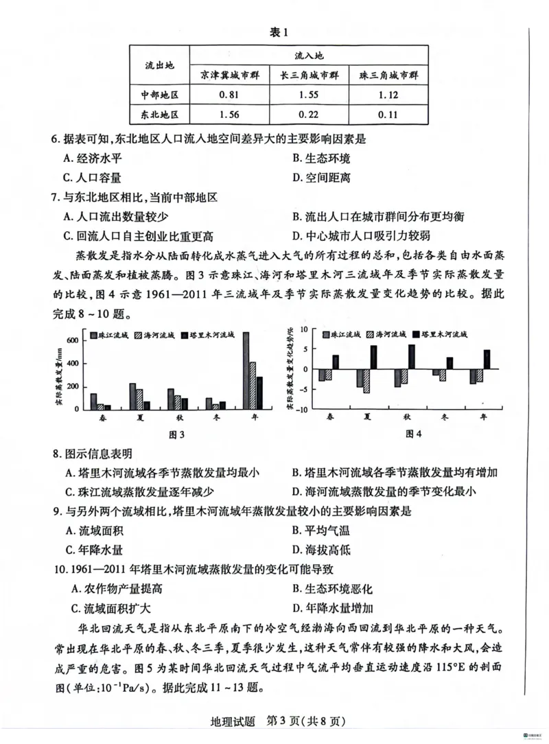 河北省沧州市联考2024届高三上学期1月期末考试地理_2024届河北省沧州市联考高三上学期1月期末考试