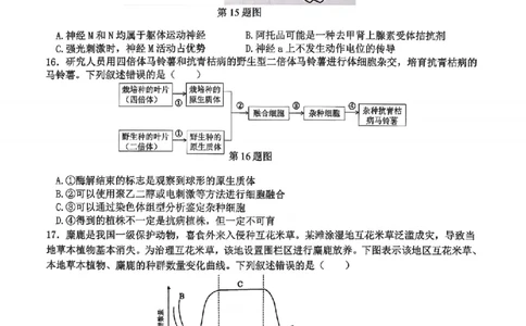 生物试题｜26届北斗星盟12月联考_2025年12月_251230浙江省北斗星盟2025年12月高三联考（全科）