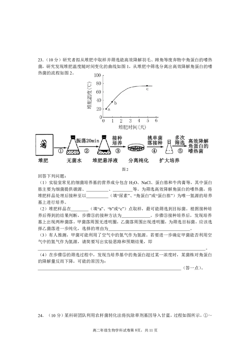 辽宁省沈阳市东北育才学校2024-2025学年高二下学期第二次月考试题生物PDF版含答案_2025年7月_250708辽宁省沈阳市东北育才学校2024-2025学年高二下学期第二次月考