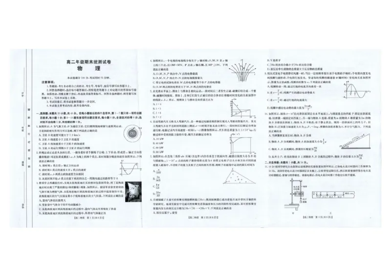 物理高二物理_2025年7月_250719云南省临沧市部分学校2024-2025学年高二下学期期末质量测试_云南省临沧市部分学校2024-2025学年高二下学期期末质量测试物理试卷（PDF版，含答案）