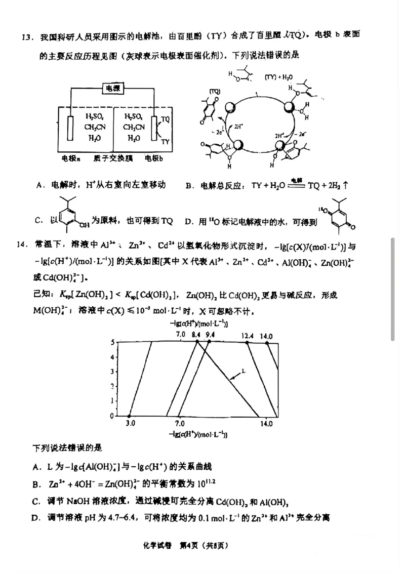 2025高考化学山西陕西宁夏青海卷_1.高考2025全国各省真题+答案_8.高考化学真题及答案更新中_14.陕西山西宁夏青海化学真题