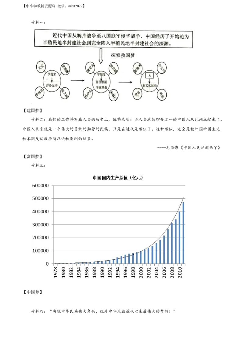 精品解析：2022年贵州省铜仁市中考历史真题（原卷版）_中考真题_6.历史中考真题2015-2024年_2022中考历史真题104份18
