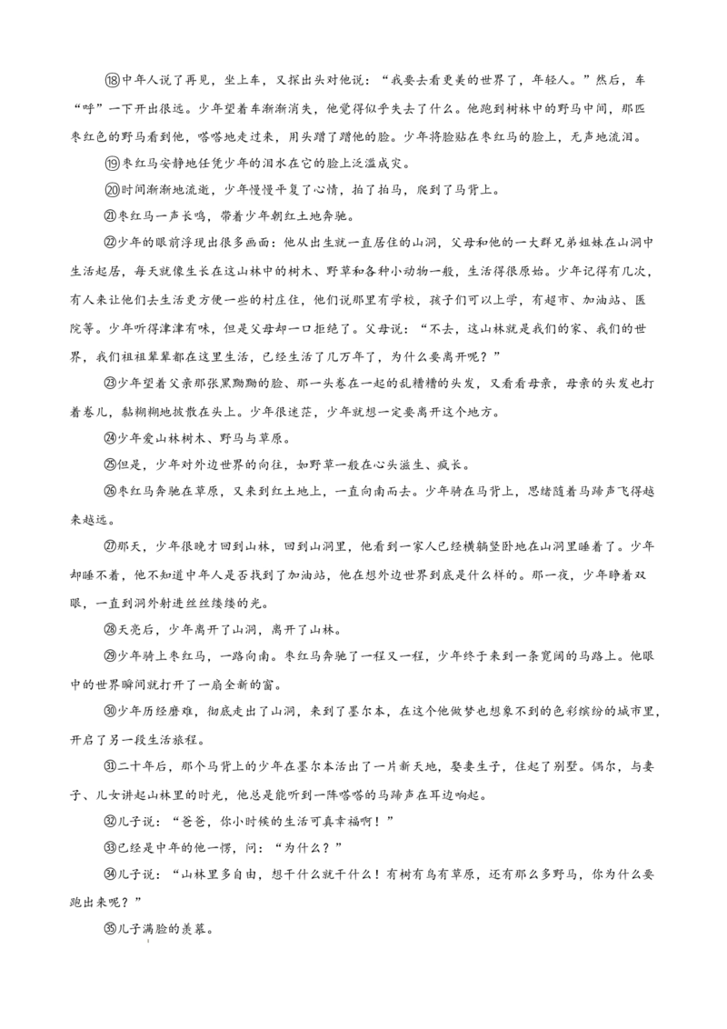 专题03文学类文本阅读（名校名卷，30篇）（解析版）(1)_1多考区联考_0103好题汇编备战2024-2025学年高二语文上学期期末真题分类汇编（统编版）