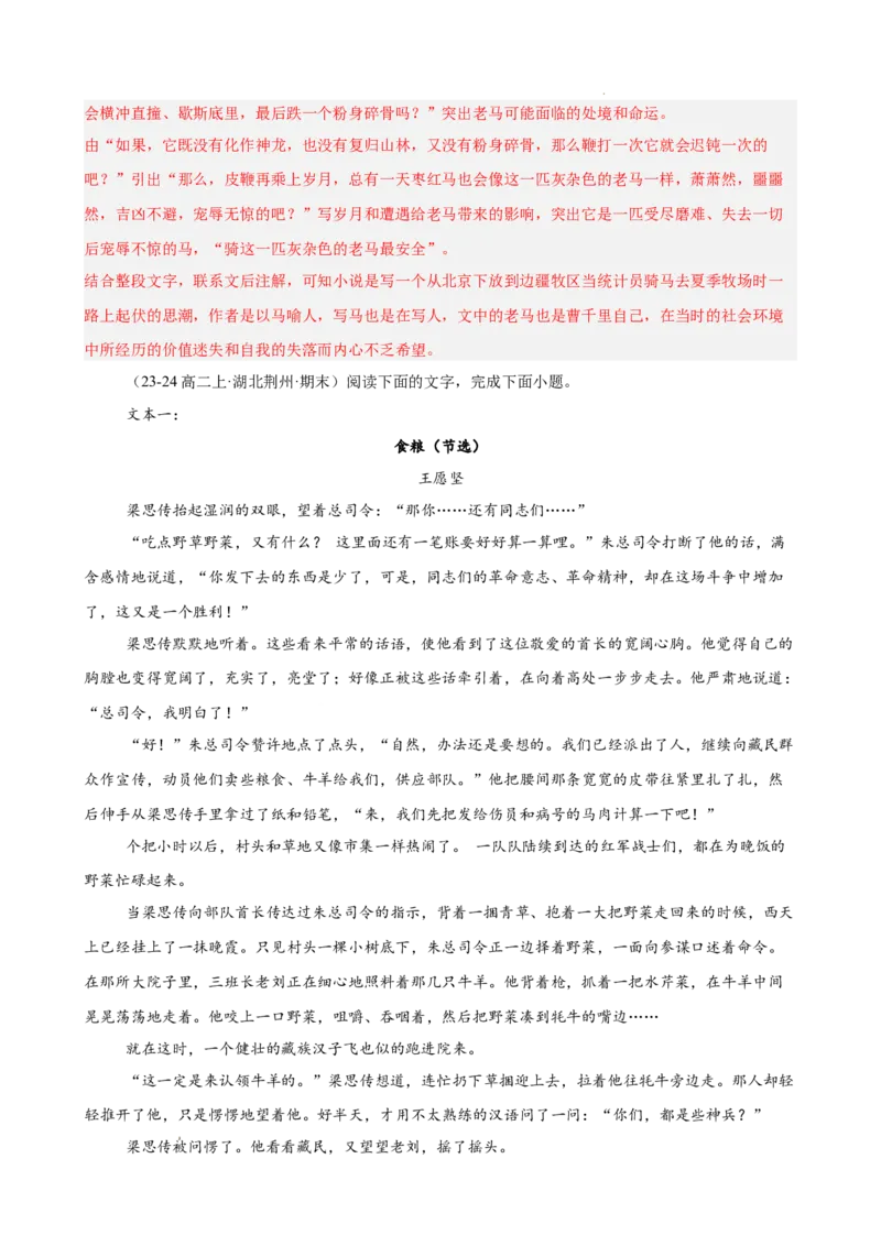 专题03文学类文本阅读（名校名卷，30篇）（解析版）(1)_1多考区联考_0103好题汇编备战2024-2025学年高二语文上学期期末真题分类汇编（统编版）