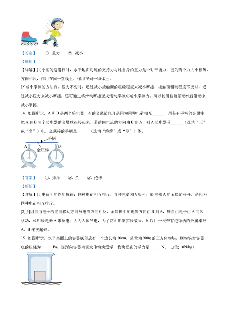 精品解析：2022年辽宁省锦州市中考物理试题（解析版）_中考真题_4.物理中考真题2015-2024年_2022中考物理真题128份14