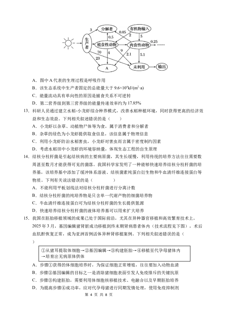 高三上期中考-生物-试卷_251107云南省玉溪第一中学2025-2026学年高三上学期期中考试（全科）_云南省玉溪第一中学2025-2026学年高三上学期期中考试生物Word版含答案、答题卡