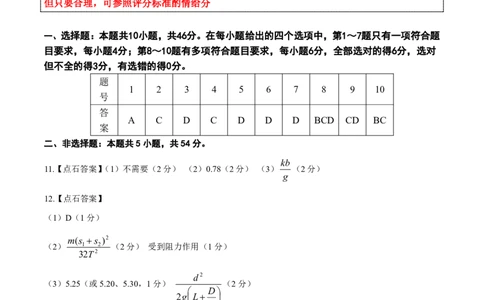 辽宁点石联考2025-2026学年高三上学期11月期中物理答案_251115辽宁点石联考2025-2026学年高三上学期11月期中试题